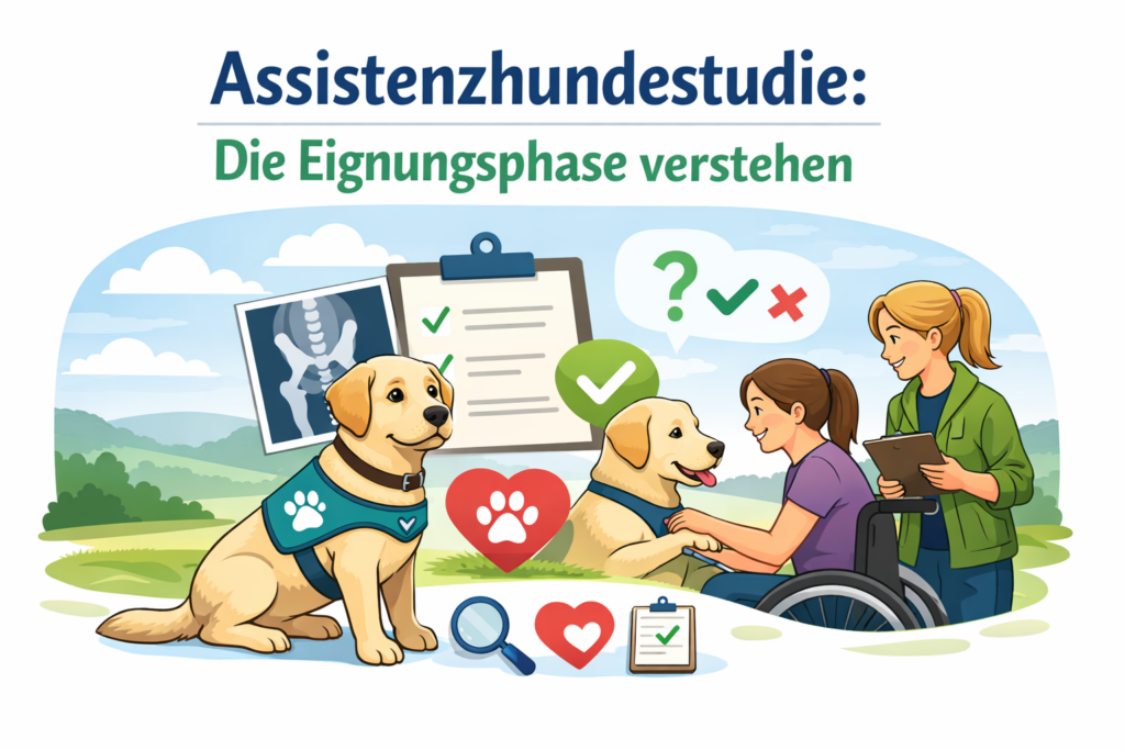 Illustration zur Assistenzhundestudie über die Eignungsphase eines Assistenzhundes